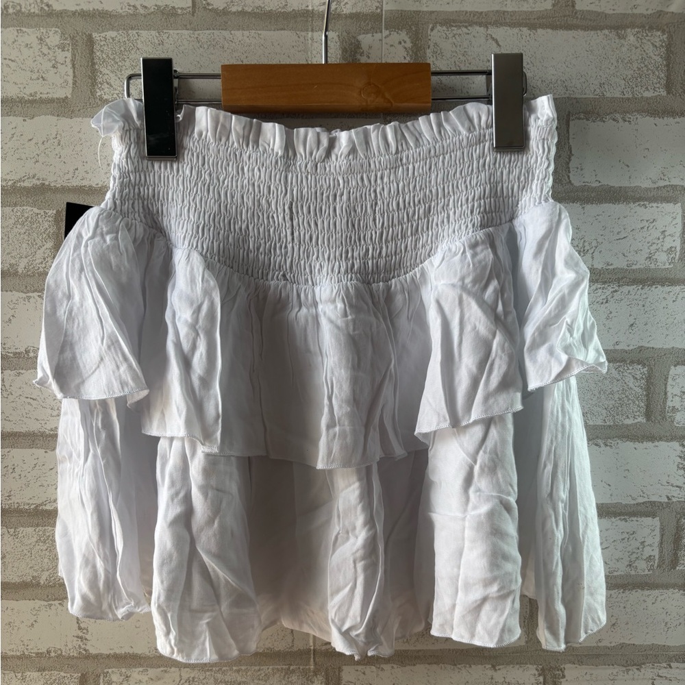Katie J NYC Girls/Junior Smocked Brooke Skirt White Size M